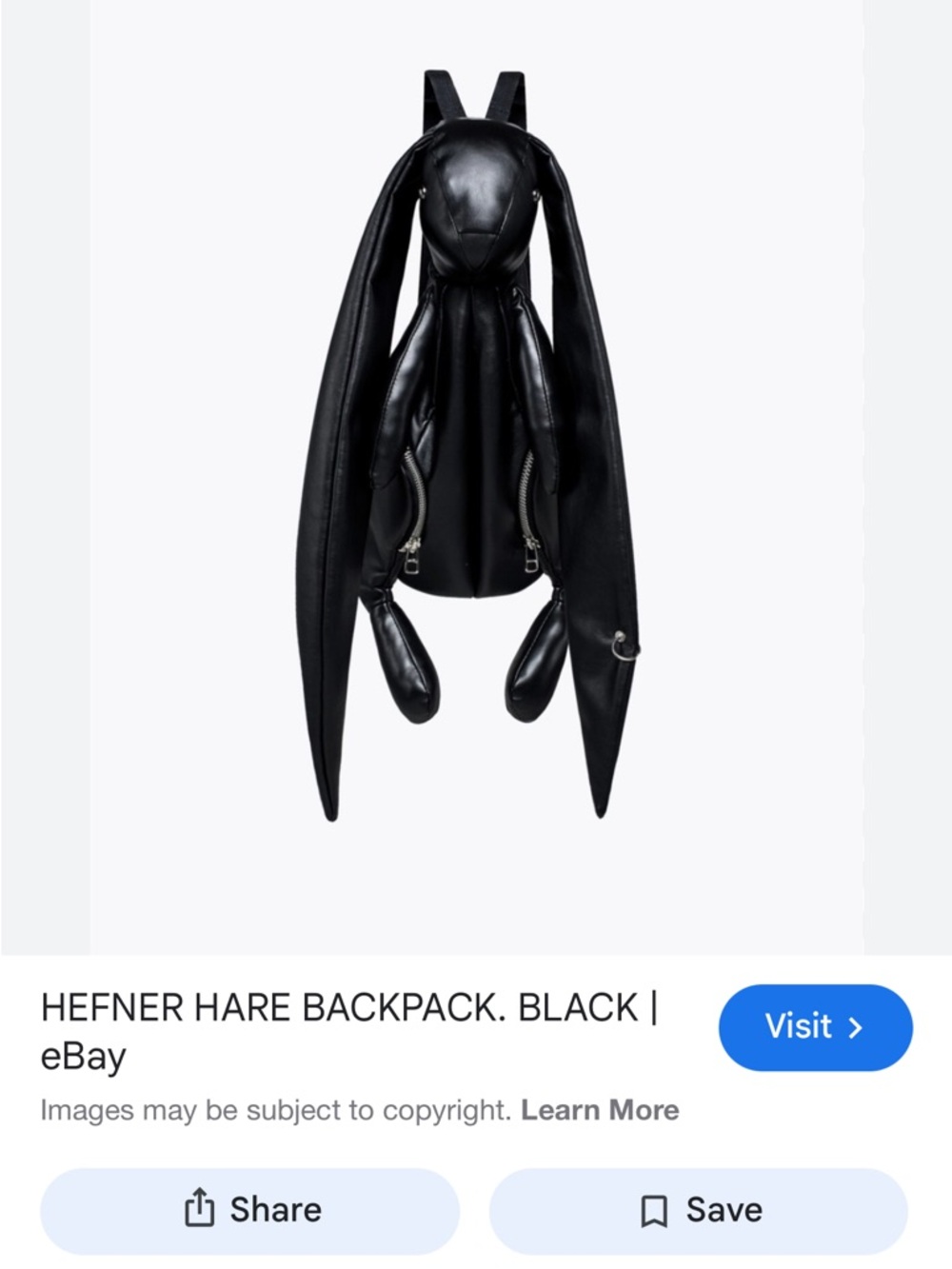 Bat Norton Hefner Hare Black Bunny Backpack